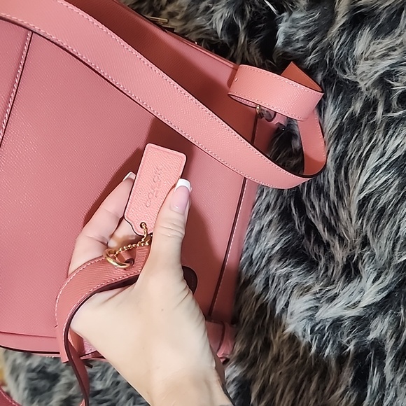 NWOT coralish pink coach backpack - Picture 3 of 16